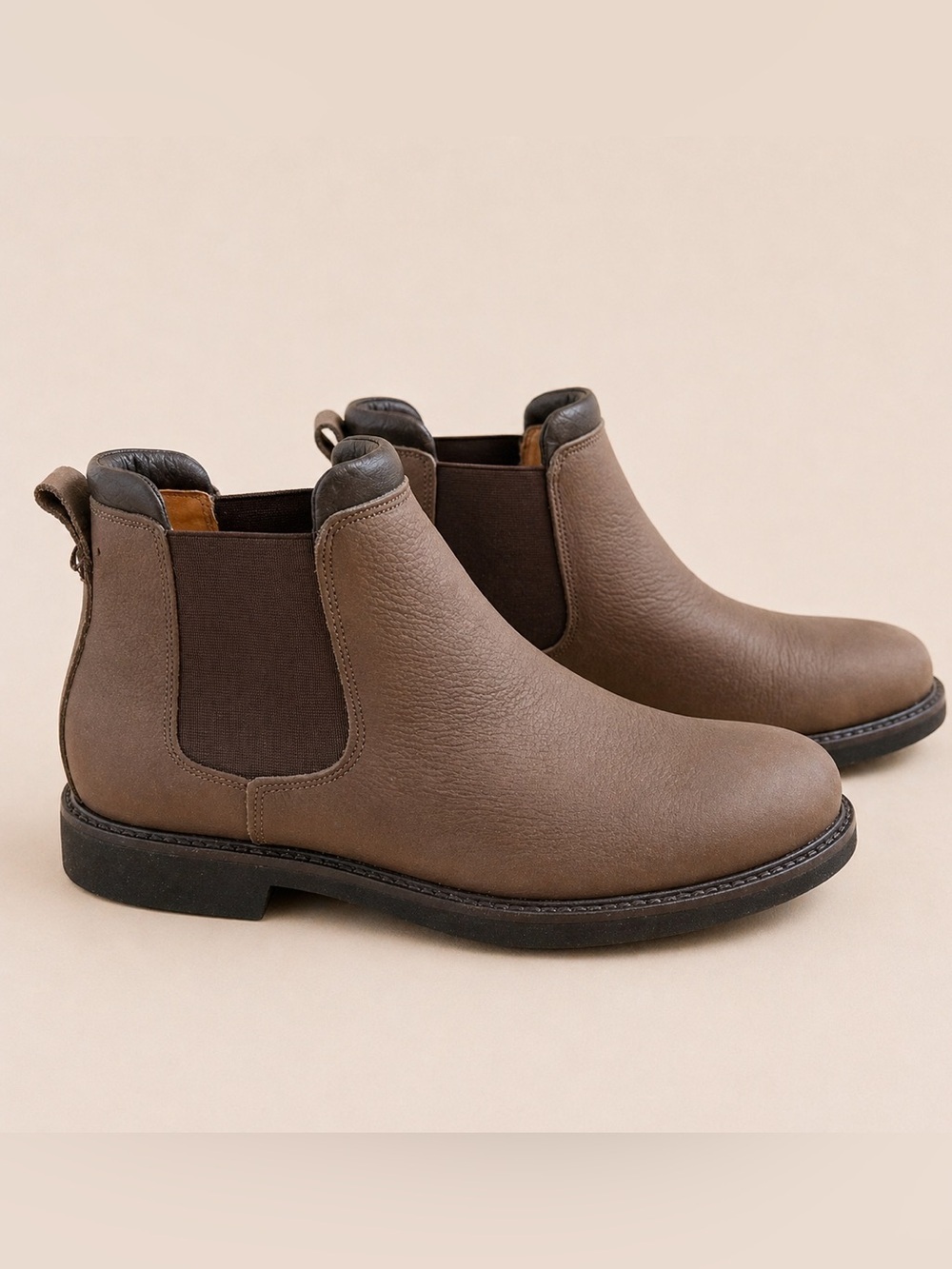 MJNY by Marc Joseph NY Austin Chelsea Boot Truffle Washed Grainy Sz 10 / EU 43.5